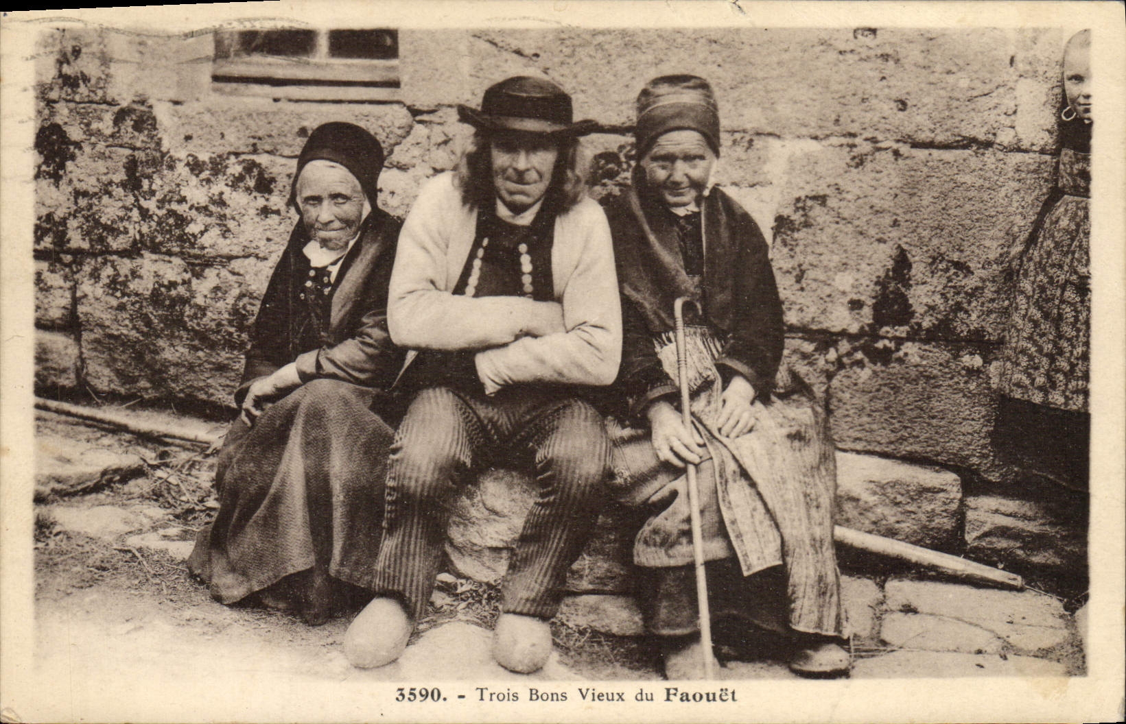 CPA Folklore Trois bons vieux du Faouet 