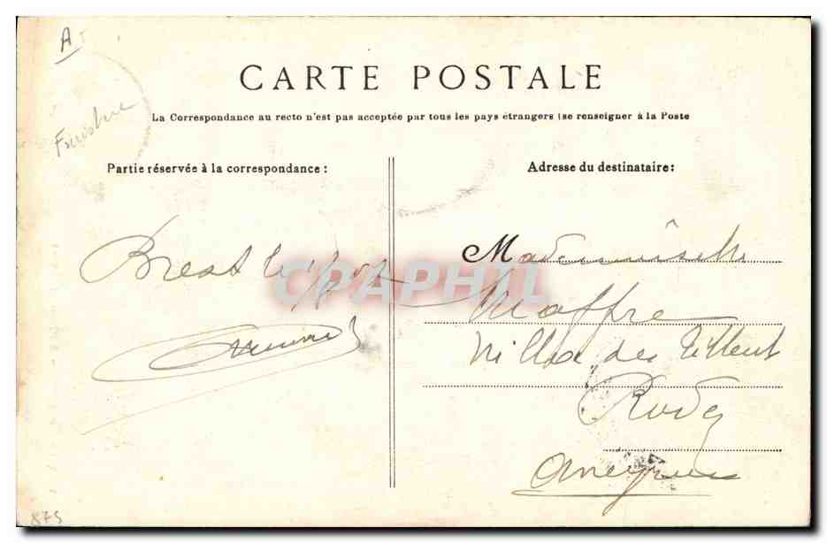 CPA Folklore Benodet Un coup de vent  — Verso