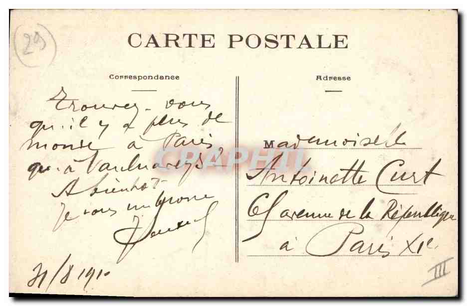 CPA Folklore Landivisiau Coiffure du Leon  — Verso