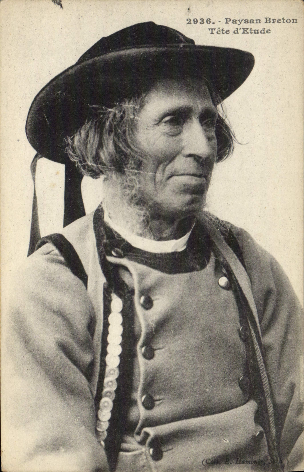 CPA Folklore Paysan Breton Tete d'etude 