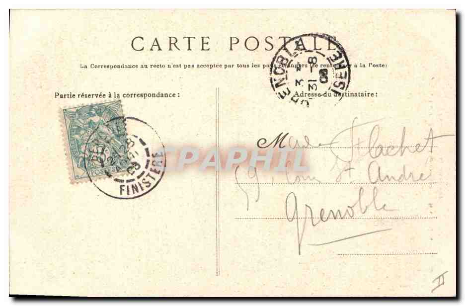 CPA Folklore Le cidre de Fouesnant Ses gaites Scene de noce bretonne mariage  — Verso
