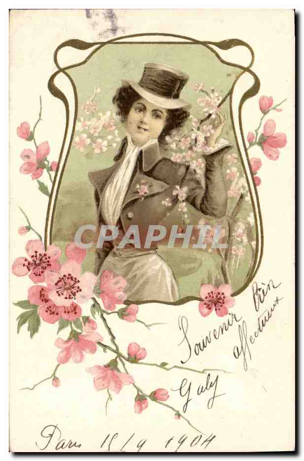 CPA Fantaisie Fleurs Femme