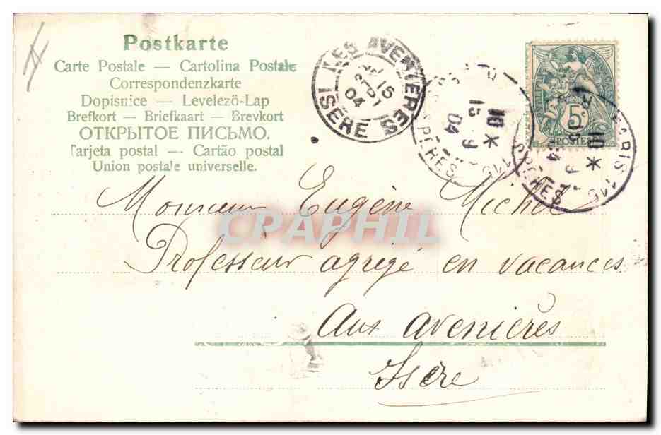 CPA Fantaisie Fleurs Femme — Rückseite