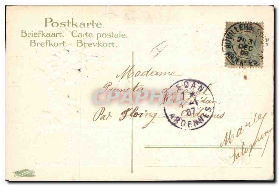 CPA Fantaisie Fleurs  — Verso