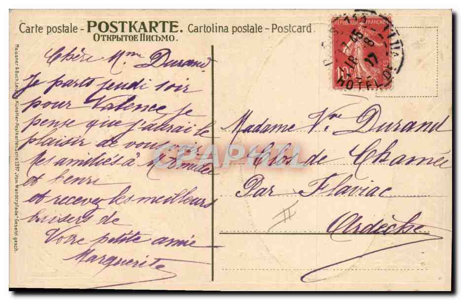 CPA Fantaisie Fleurs  — Rückseite