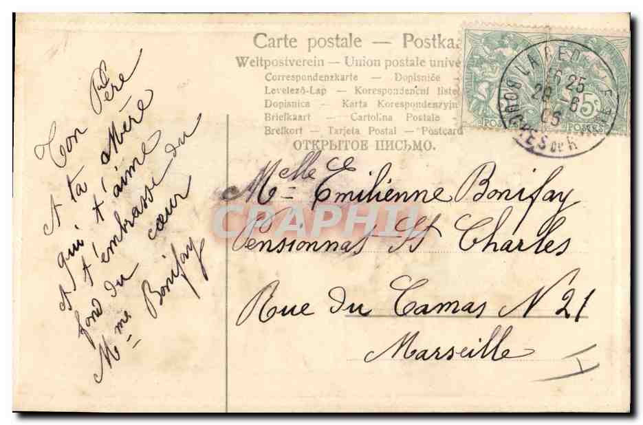 CPA Fantaisie Fleurs  — Rückseite