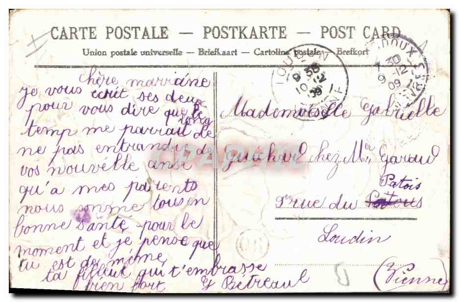 CPA Fantaisie Fleurs  — Verso
