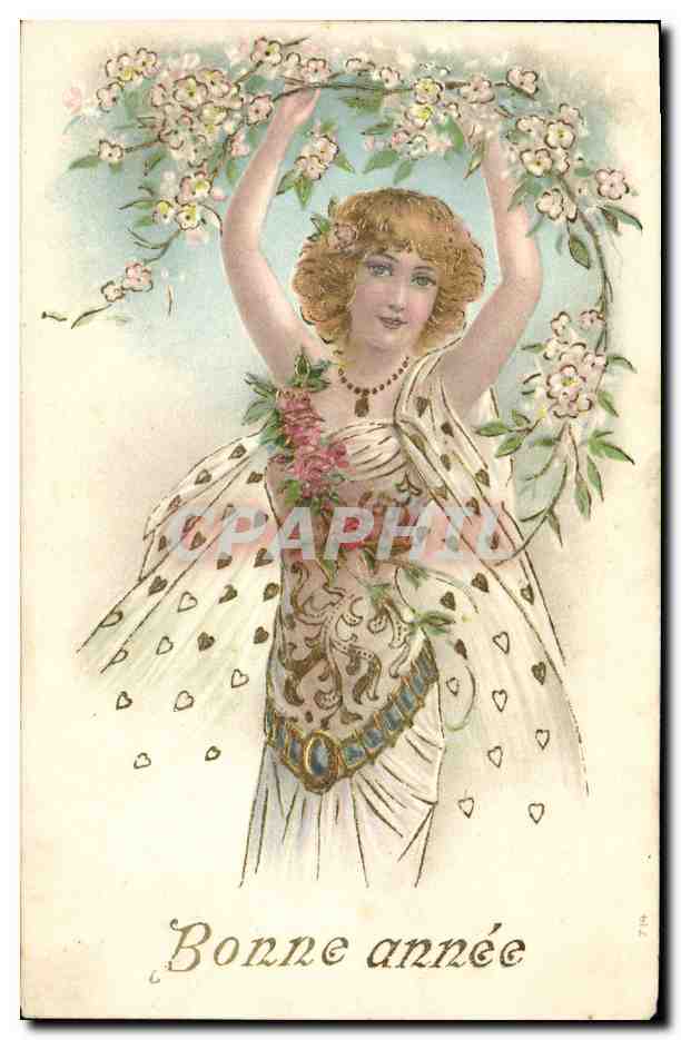 CPA Fantaisie Fleurs Femme