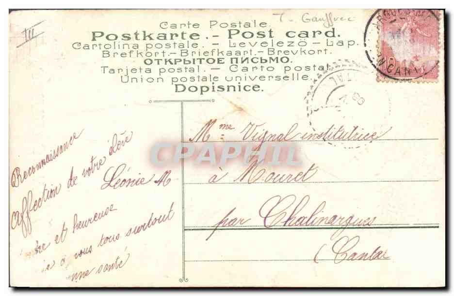 CPA Fantaisie Fleurs Femme — Verso