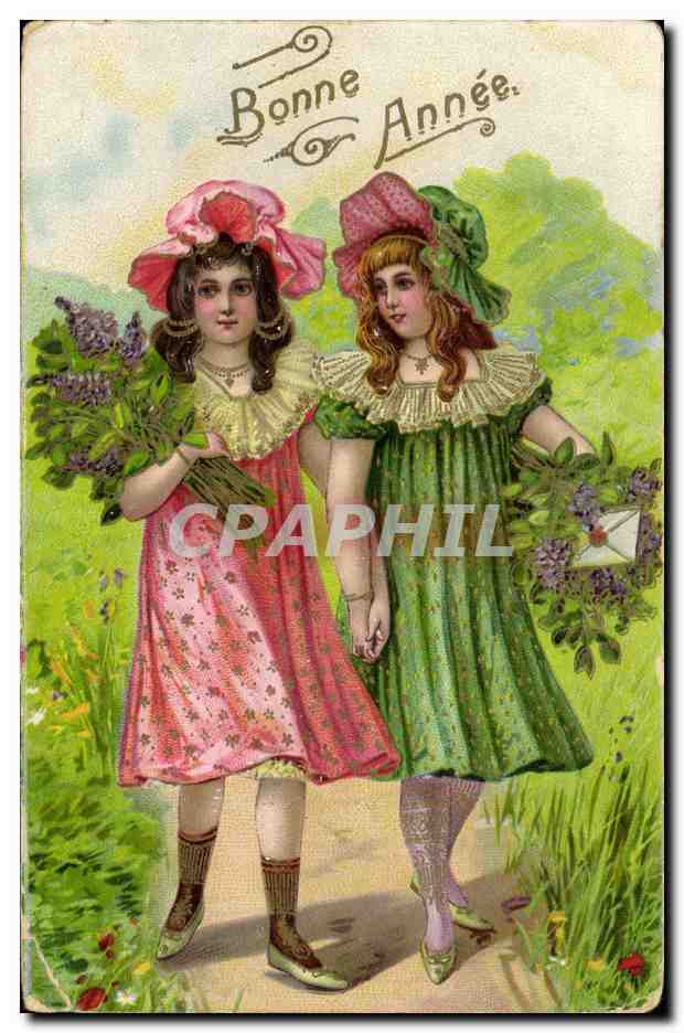CPA Fantaisie Fleurs Enfants