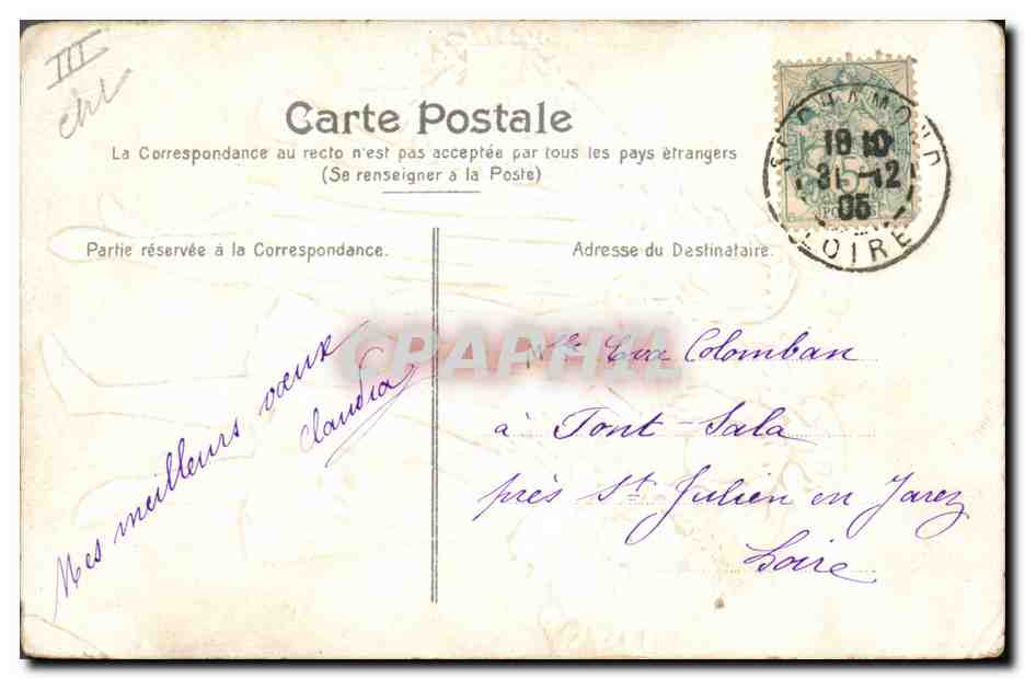 CPA Fantaisie Fleurs Enfants — Verso