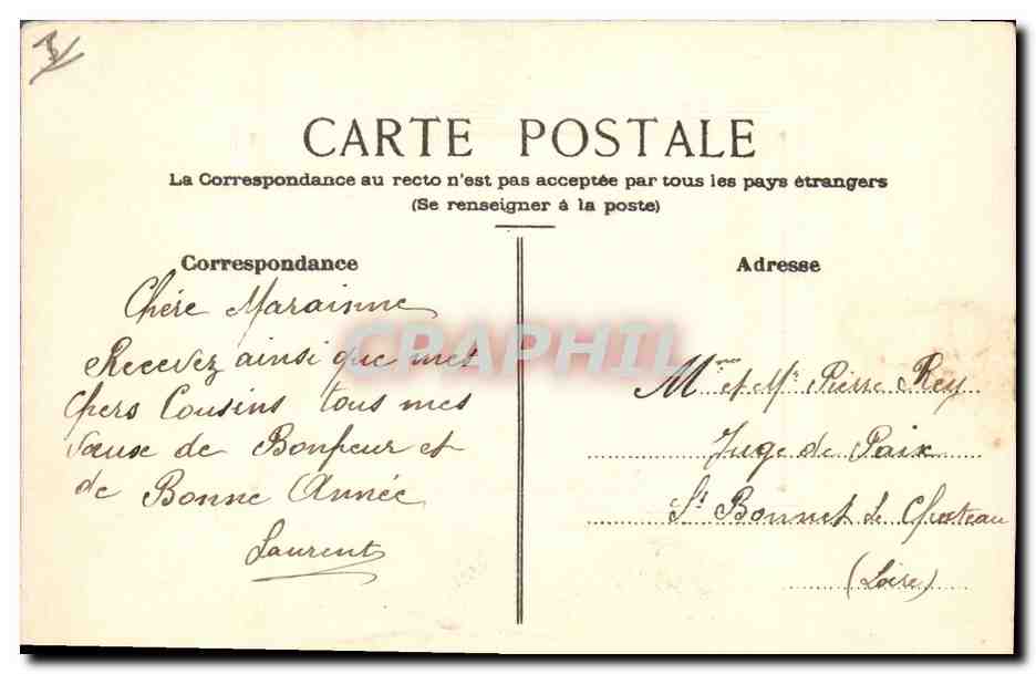 Chasse à courre — Sujet de carte de vœux — éditeur non visible — Verso