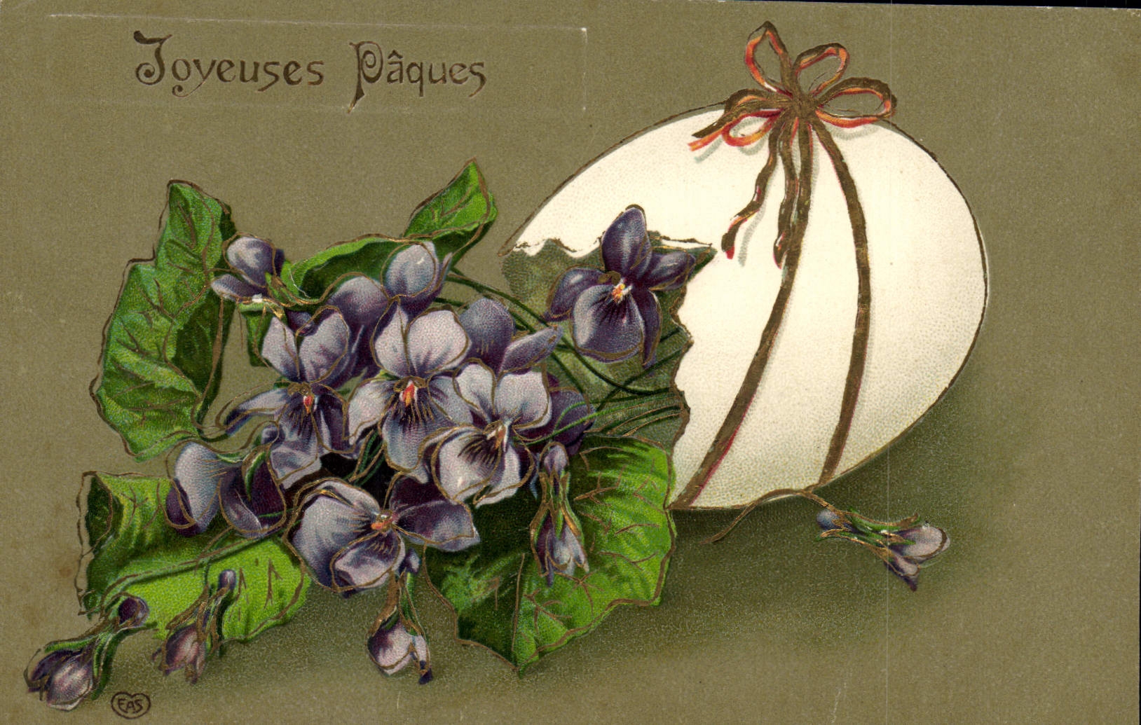 CPA Fantaisie Fleurs Oeufs