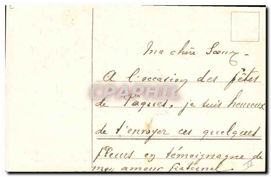 CPA Fantaisie Fleurs Oeufs — Verso