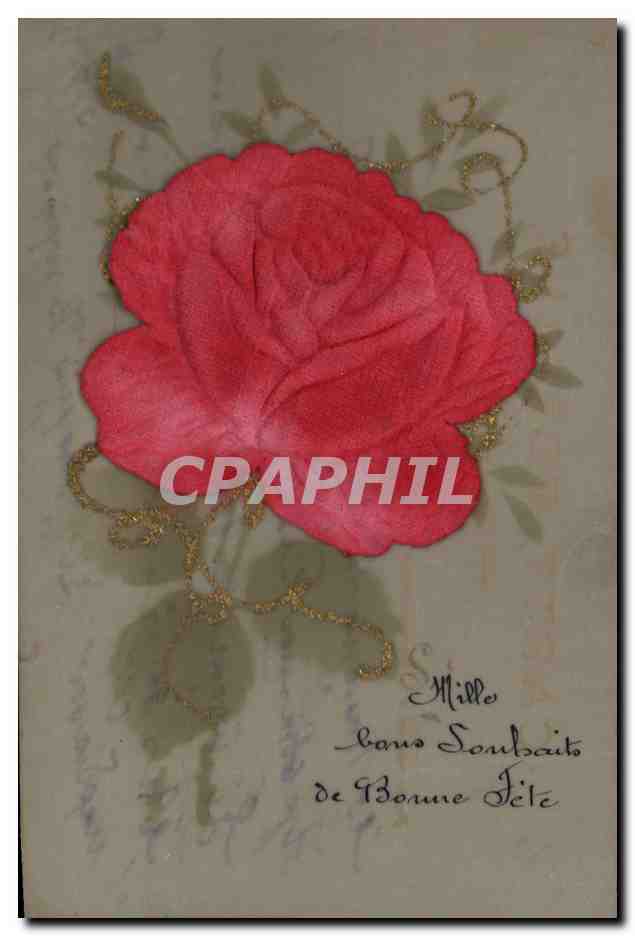 Tarjeta postal antigua Fantasía Flores