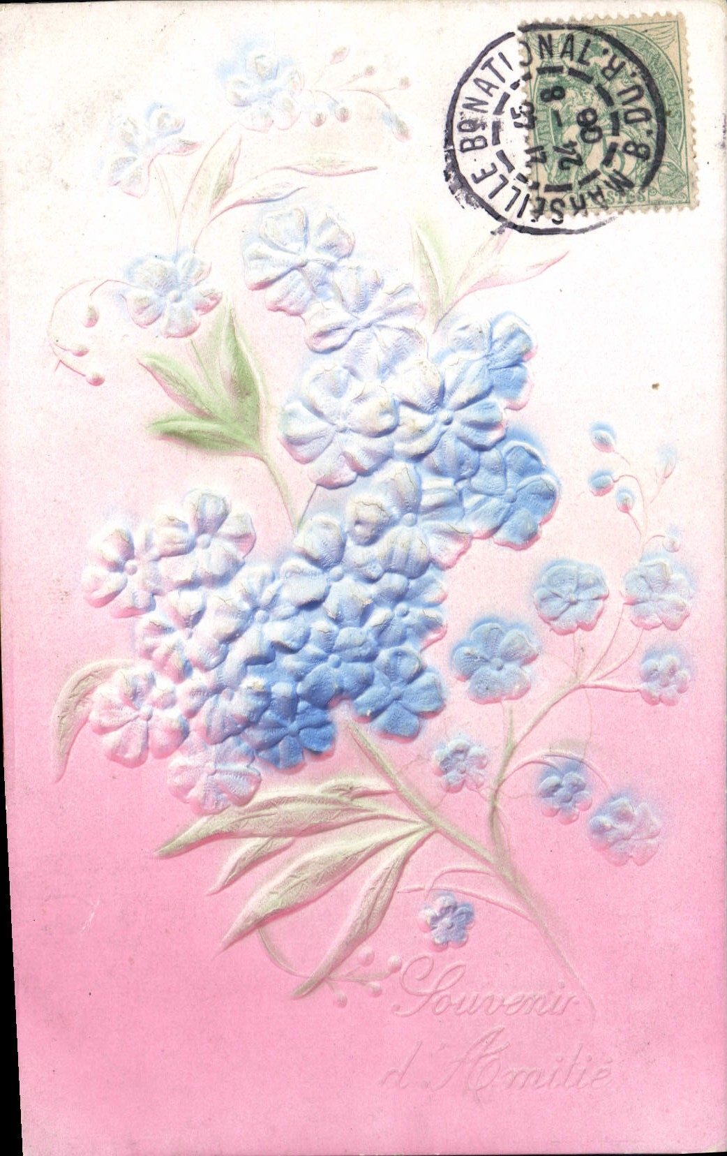 Fleurs bleues — souvenir d'amitié — Bonatille, éditeur