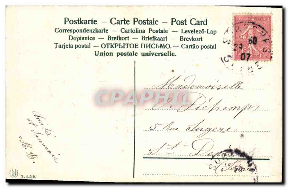 CPA Fantaisie Fleurs  — Rückseite