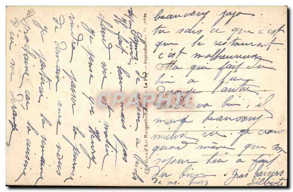 CPA Folklore Dentelle Dentelliere Deux dentellieres auvergnates — Verso