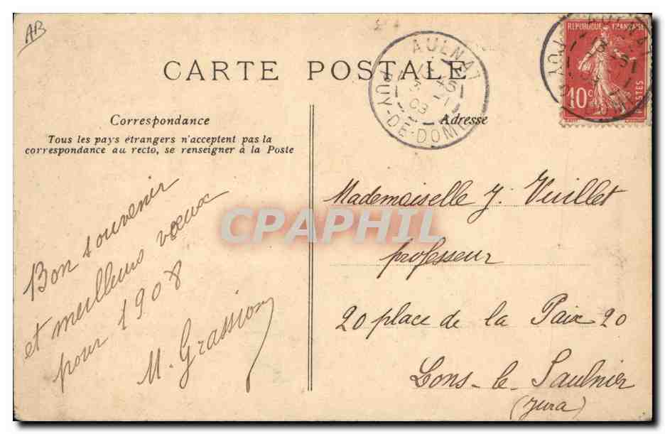 CPA Folklore Dentelle Dentelliere Passementiere Auvergnate — Verso