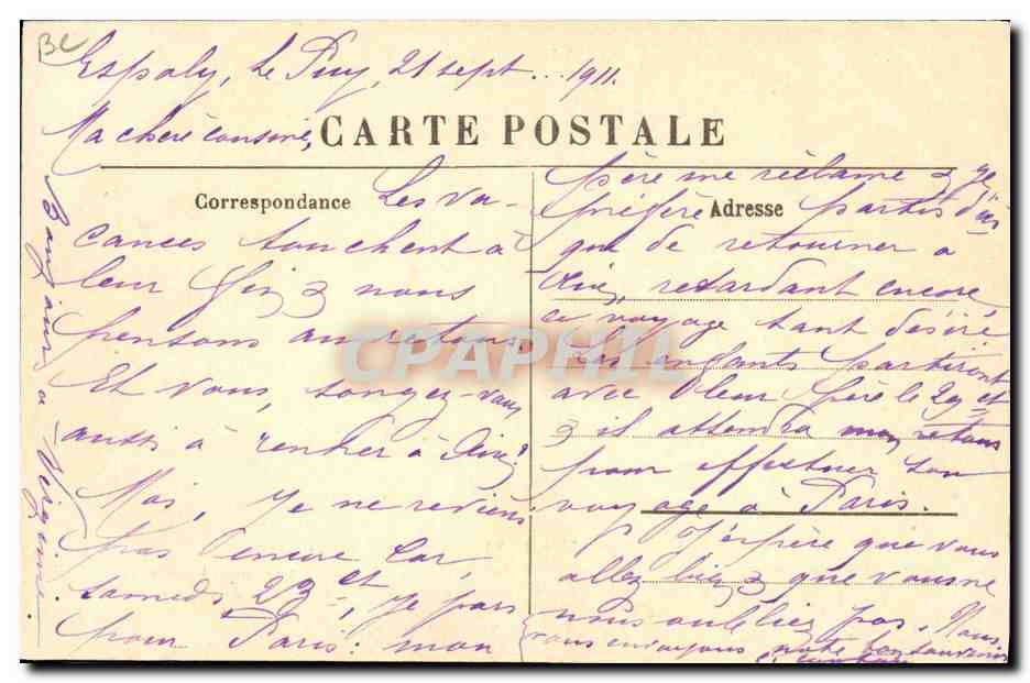 CPA Folklore Dentelle Dentelliere Le Velay L'assemblee de village ou Couvige — Verso