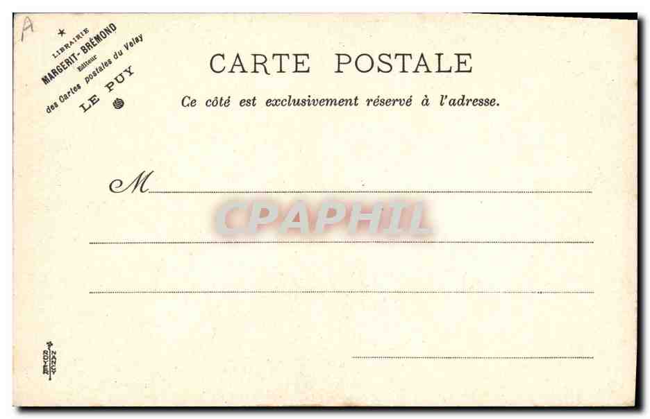 CPA Folklore Dentelle Dentelliere Environs du Puy La dentelliere du Velay — Verso