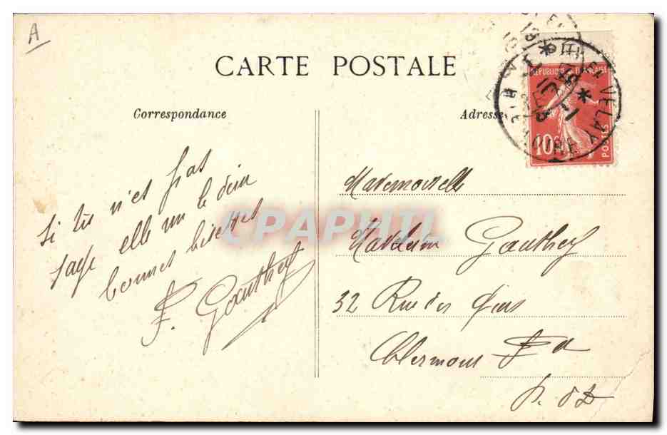 CPA Folklore Dentelle Dentelliere d'Espaly — Verso