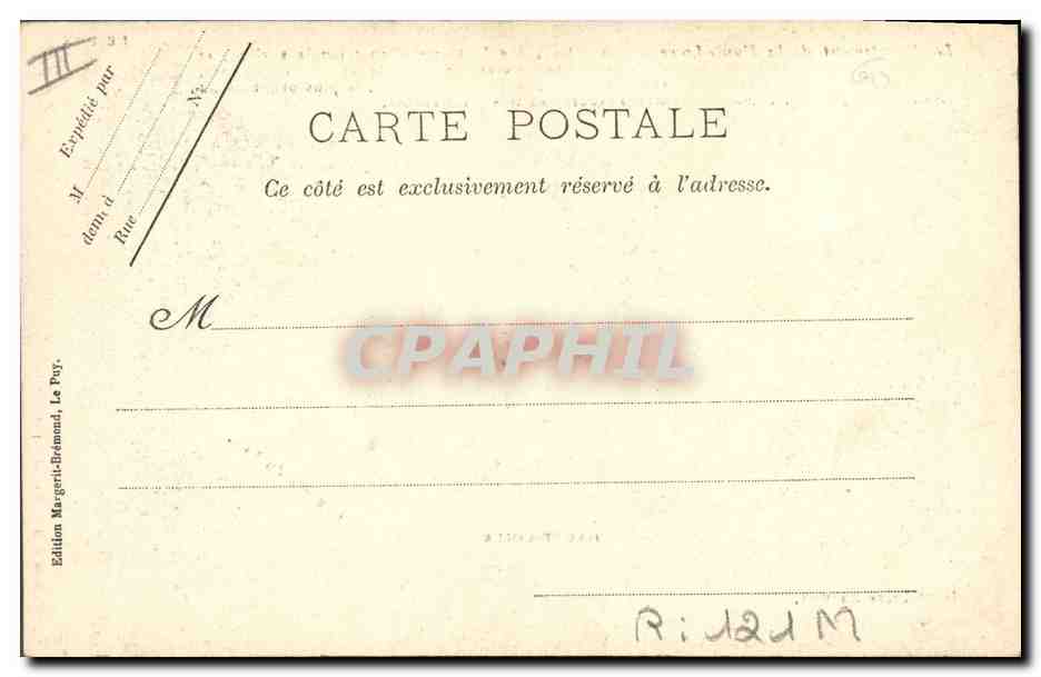 CPA Folklore Dentelle Dentelliere Haute loire Le Puy — Verso