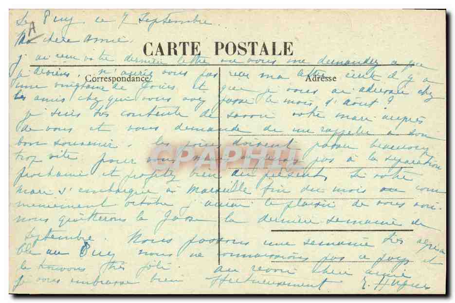 CPA Folklore Dentelle Dentelliere Anciens costumes des paysannes du Velay — Verso