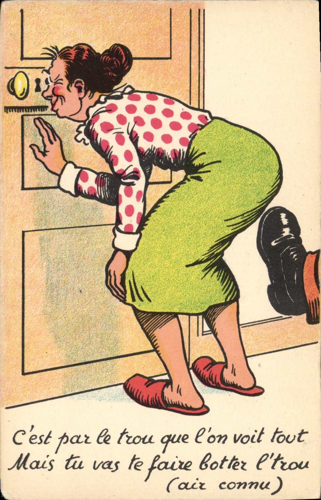 Woman at the Hole — Comic Scene — Collection Comique Noër, Paris