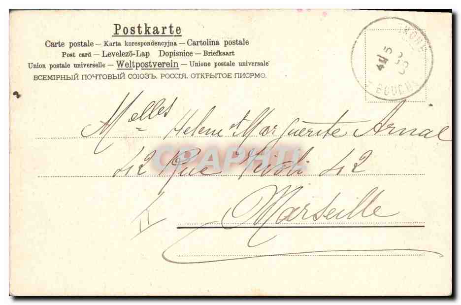 Foutriedelle — Femme en robe longue tenant des trèfles — éditeur anonyme, n° de série non visible — Reverso