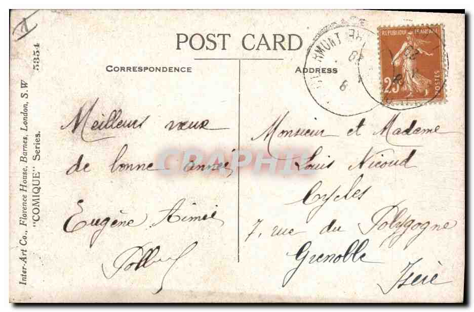 CPA Fantaisie Enfant Bataille de boules de neige  — Verso