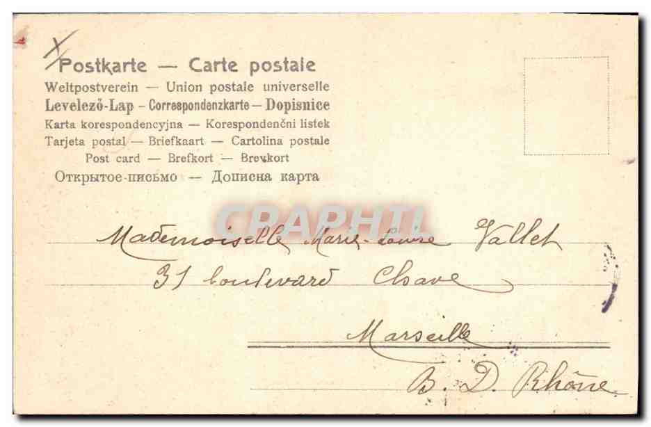 Femme avec chatons — CPA de l'Union postale universelle — éditeur inconnu — Reverso