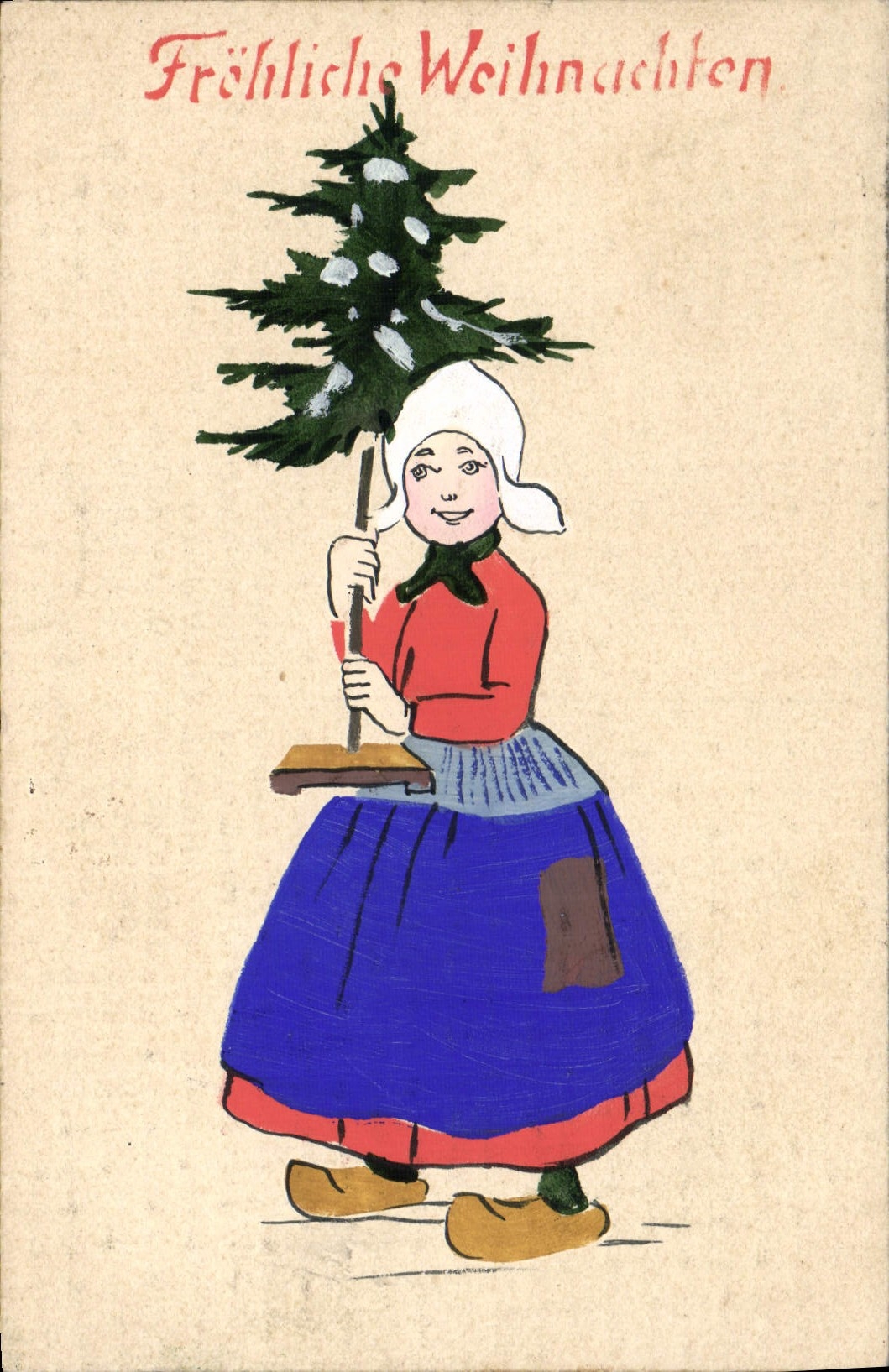 CPA Fantaisie Femme Noel 