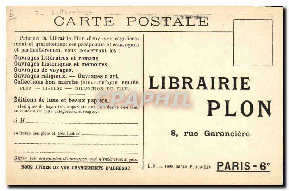 CPA Henry de Jouvenel La Vie orageuse de Mirabeau  — Verso