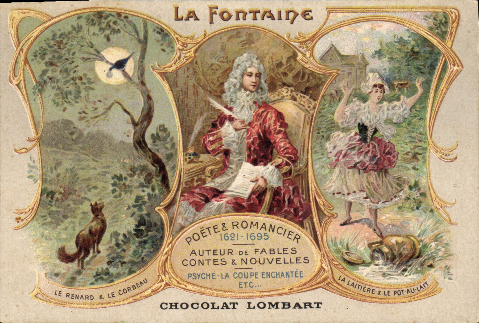 La Fontaine — Poète & Romancier 1621-1695 — Chocolat Lombart