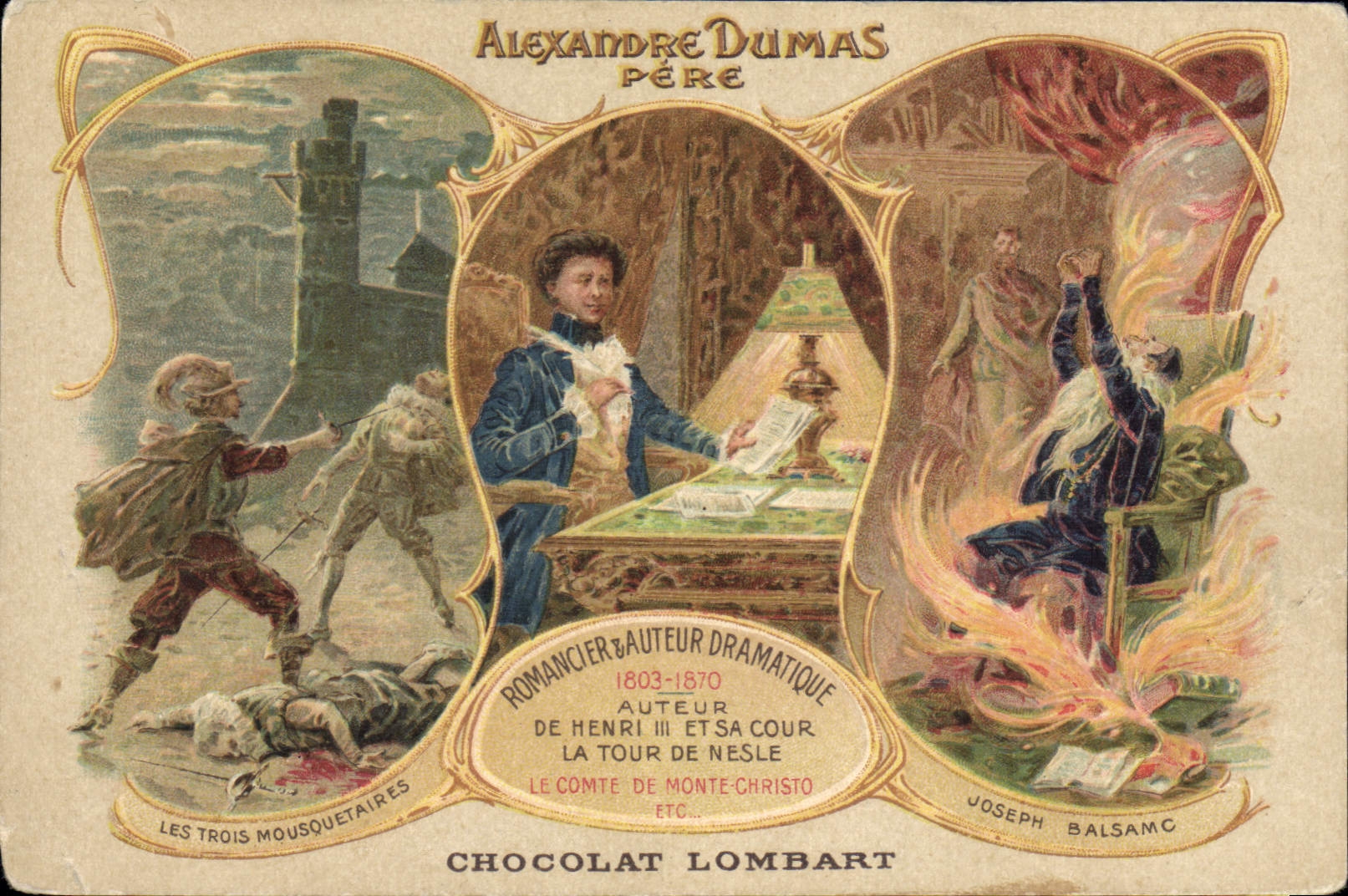 Alexandre Dumas père — romancier et auteur dramatique — Chocolat Lombart