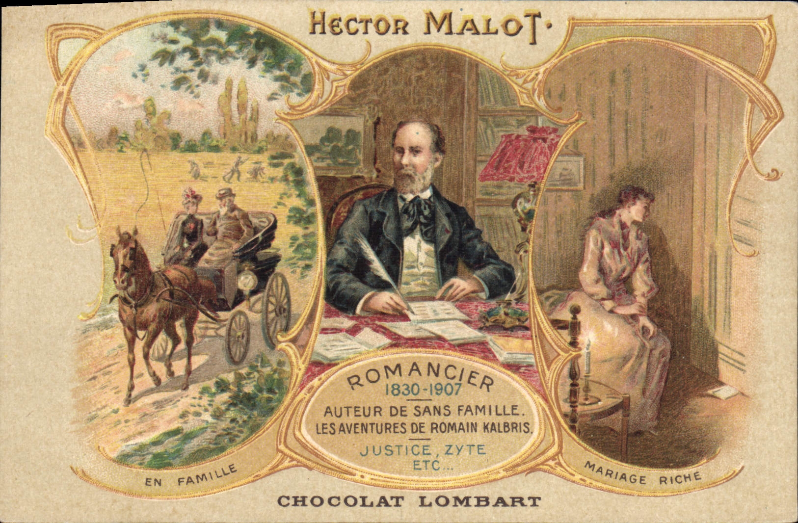 Hector Malot — Romancier 1830-1907 — Chocolat Lombart