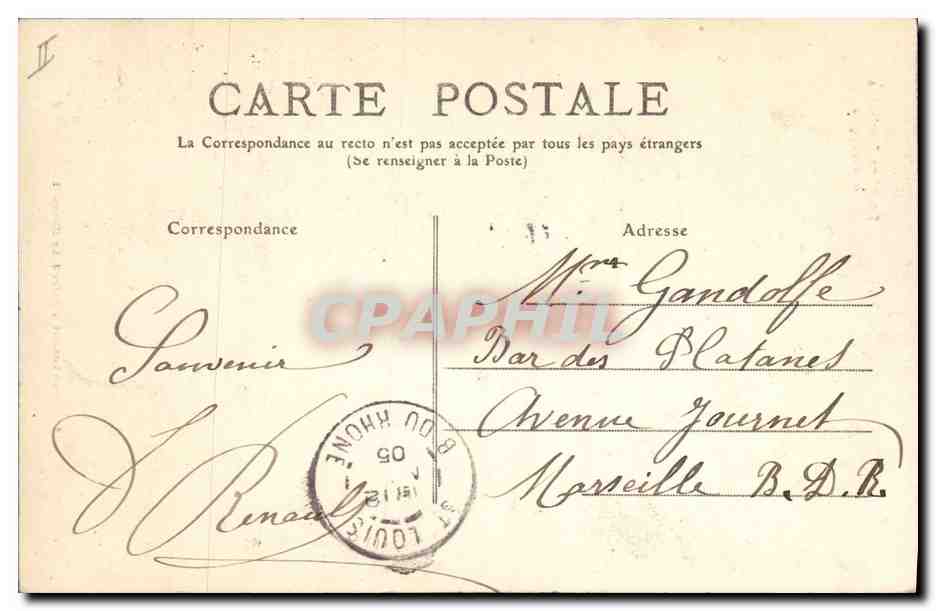 CPA Paris Pere Lachaise Monument d'Alfred de Musset  — Verso