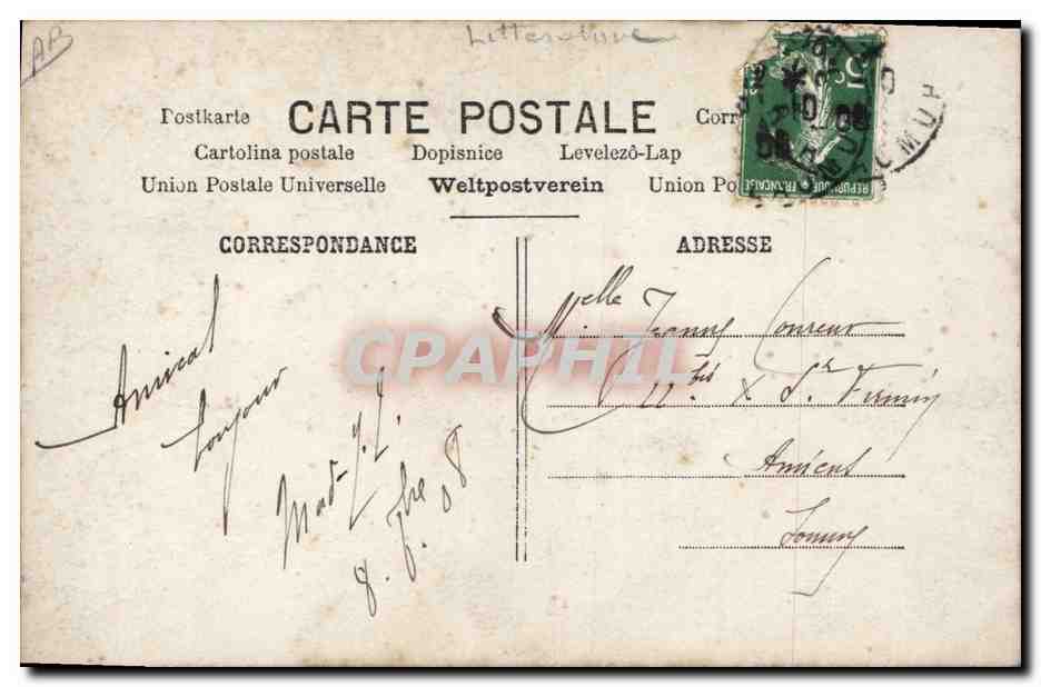CPA Marcel Prevost Homme de lettres  — Verso