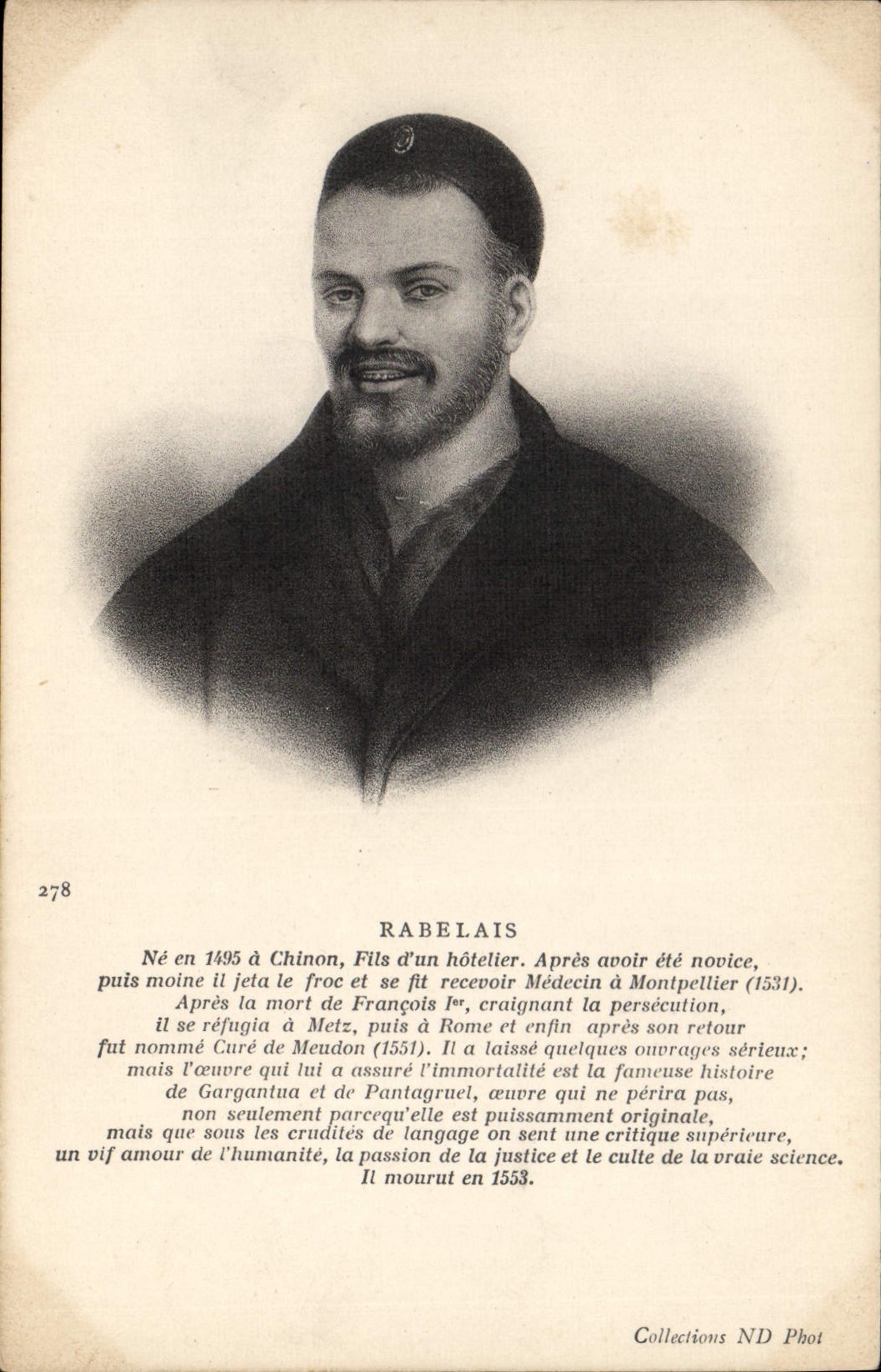 Rabelais — Portrait — Collections ND Phot, n°278