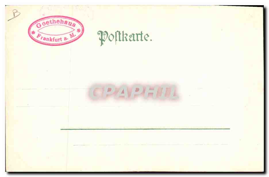 CPA Goethe  — Verso