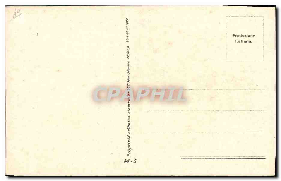Jeune femme à cheval — chasseuse avec fusil — dessin de C. Muzzare — série 48-5 — Achterkant