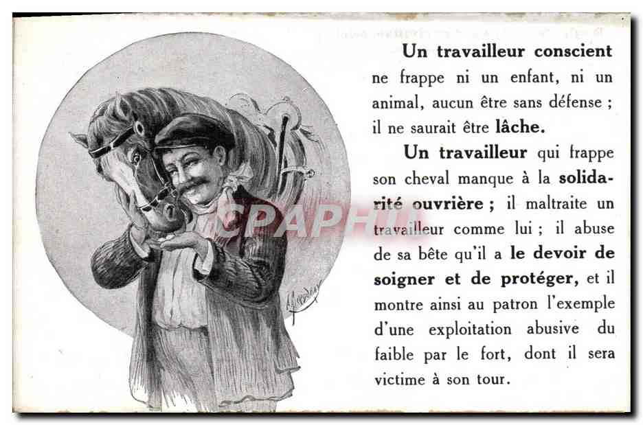 Un travailleur conscient — message anti-exploitation animale — Machard & Longis