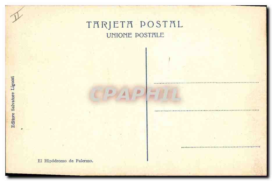 El Hipódromo de Palermo — course hippique — Éditeur Salvatore Liguori — Reverso
