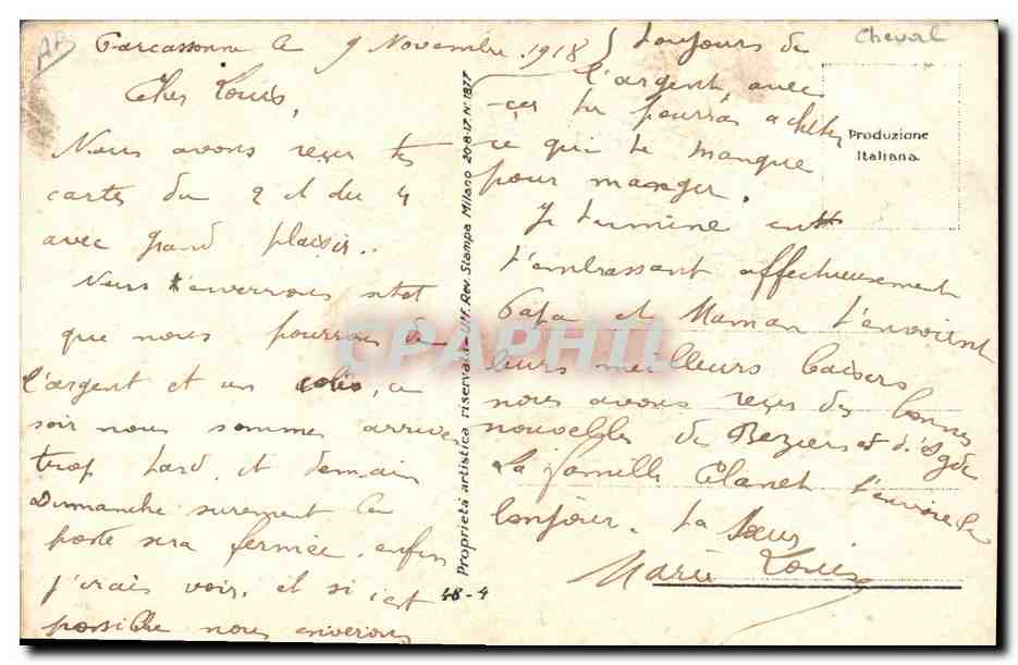 CPA Cheval Equitation Hippisme Femme — Verso