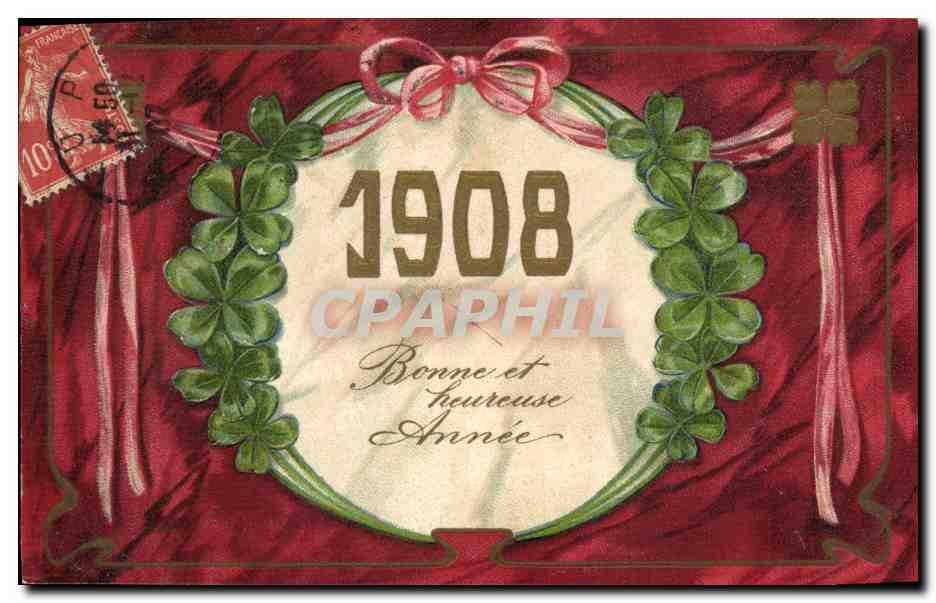 CPA Fantaisie Fleurs Annee 1908 Trefles 