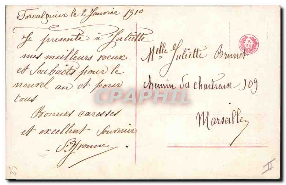 CPA Fantaisie Fleurs Annee 1910 Femme  — Verso