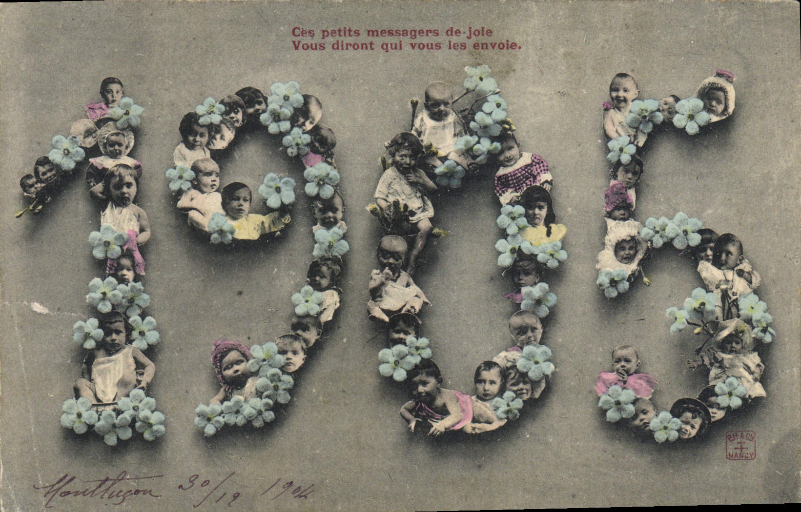 CPA Fantaisie Fleurs Annee 1905 Enfants 