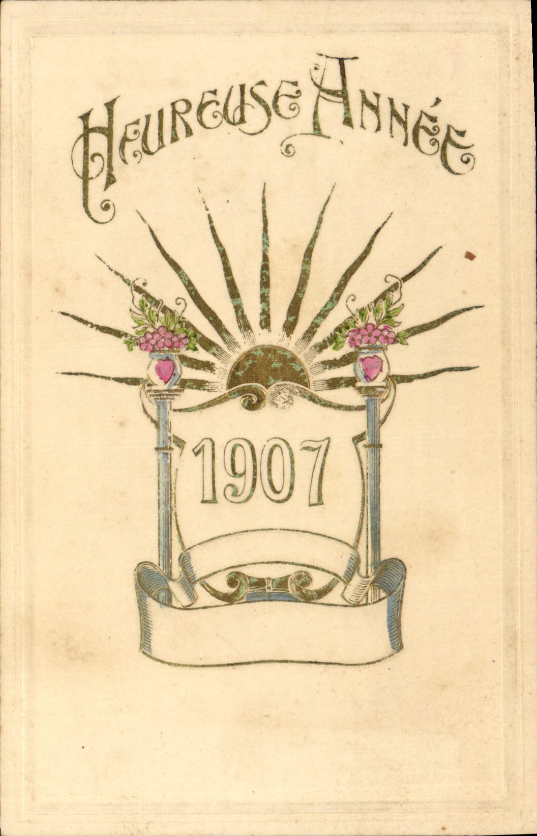 CPA Fantaisie Fleurs Annee 1907 