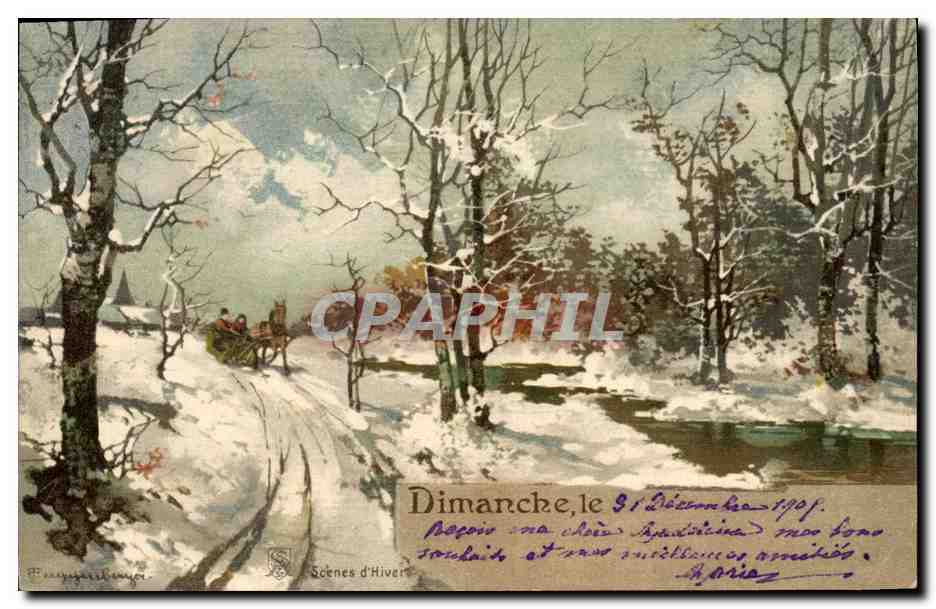Scènes d'Hiver — Dimanche, le 9 décembre 1901 — Éditeur : F. Béguin